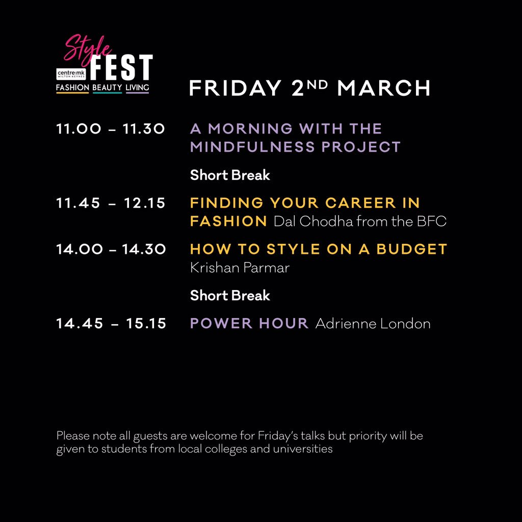 KrishanParmar_'s tweet image. Anyone at a loose end in #MiltonKeynes today should head over to @centremk #StyleFest. I will be there at 2pm talking about style on a budget