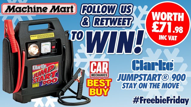 MachineMartUK's tweet photo. Who's feeling lucky today? Keep On The Move With a  Clarke Jumpstart 900 - FOLLOW US &amp; RT to get involved with our #FreebieFriday #Giveaway to #Win. T&amp;C’s Apply. Competition ends Monday 5th March 2018 at 5.30pm. https://t.co/FW8zNJ5tiz