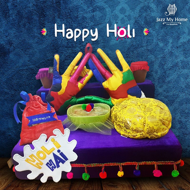 JazzMyHome's tweet photo. Happy Holi Everyone!

Our colourful Holi hamper made a noise around holi milan this year 😬
#jmhpremiumgifting #HoliHai #Holi #Holi2018 #Hamper https://t.co/vRuL6Ngsly