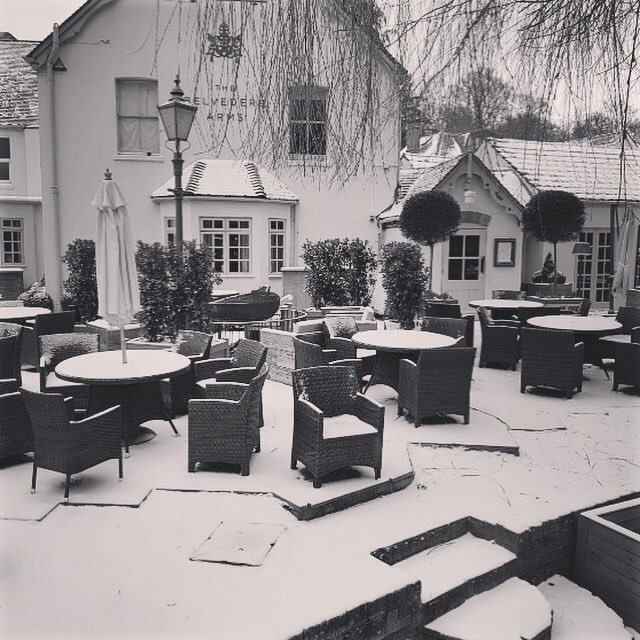 Despite the snow we are still open as normal #snow #belvederearms #pub
