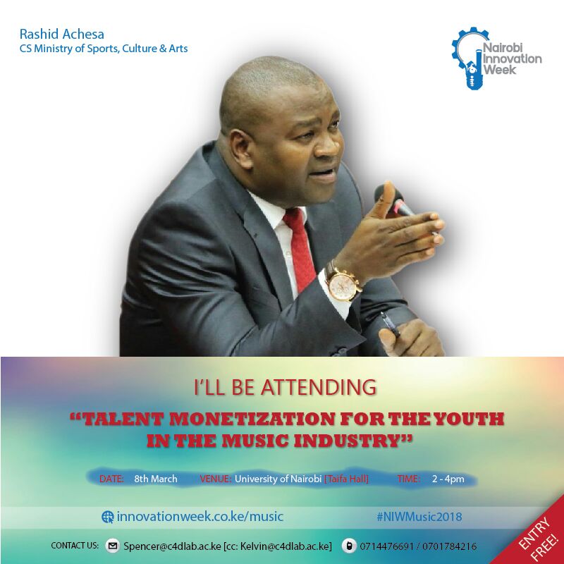 mansa_events's tweet photo. Is Creativity different from innovation? Let's find out from the INDUSTRY this Thursday 8th @uonbi taifa hall 2-4 pm. Interact with @HonRashidMoham1 @namelesskenya @ZJHENO @mabassz among other panelists. @NairobiIW @tomwansa @vcuonbi @moscakenya #NIW2018 https://t.co/DRkQKZo46A