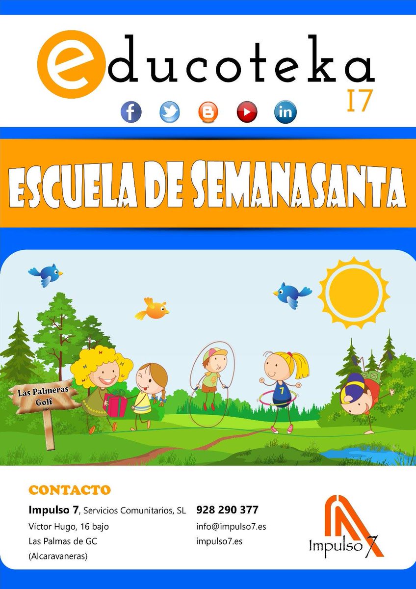impulso7's tweet photo. Ya queda menos para Semana Santa. ¿Te animas a nuestra escuela en la Educoteka I7? https://t.co/RsQq7TsoLV