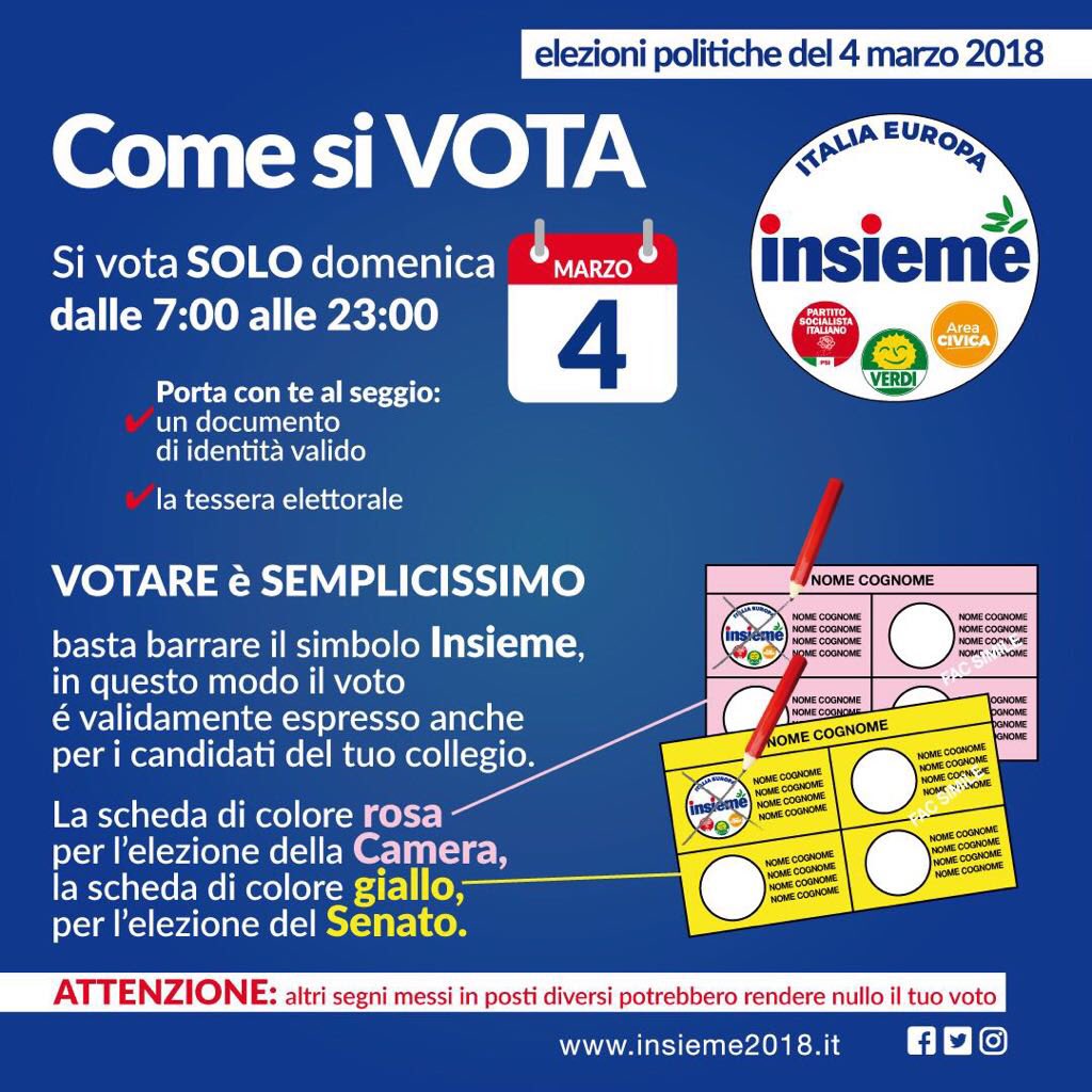 Ecco come si vota. E quando ti rechi alle urne, #VotaInsieme!