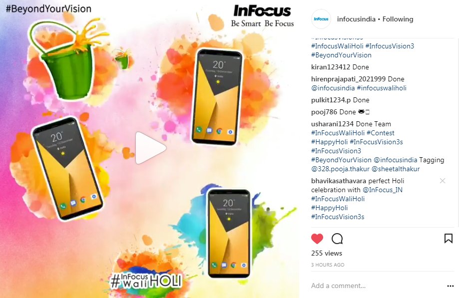 bsathavara1's tweet image. perfect Holi celebration with @InFocus_IN #InFocusWaliHoli 
#HappyHoli
#InFocusVision3s