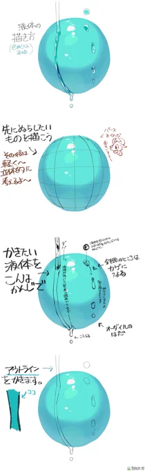 液体の描き方とハム太郎描いたので置いておきます 