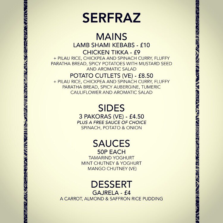 🇵🇰 <a href="/serfraz/">serfraz</a>.kitchen are in the house tonight😋So good last time they are back by popular demand! There's a few walk ups available, food is 6-10pm, we are open until 11🍻🍸