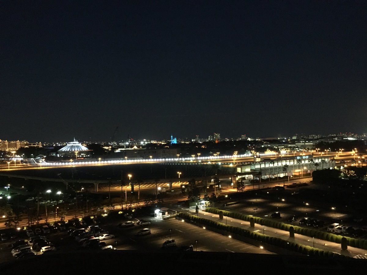 jungleboatskip's tweet photo. We’re staying at the @HiltonHotels Tokyo Bay and have an awesome view! Going to try and catch the fireworks later if we don’t fall asleep #tdILive https://t.co/hByTwx5aBh