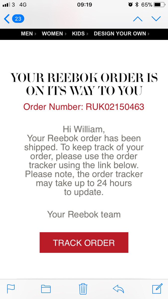 track my reebok order