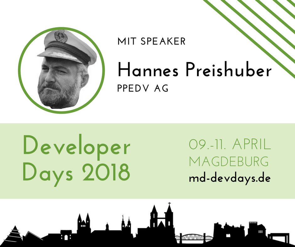 ppedv's tweet photo. #mddevdays von 09.-11.April in #Magdeburg mit #ppedv CEO Hannes Preishuber als Speaker zu #UWP und #ConnectYourDevices.
Wer noch kein Ticket hat: https://t.co/oXA1ObEPo1 https://t.co/ZI1jWb4ImA