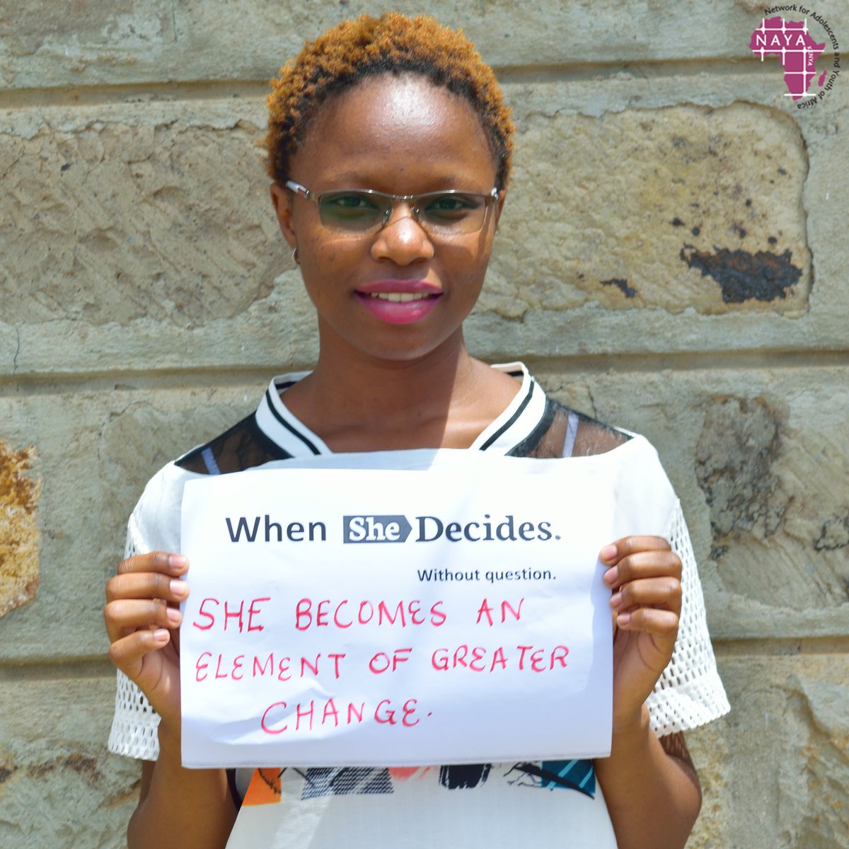 NAYAKenya's tweet photo. Lasting change will only  happen when  we achieve a new normal world where every girl and woman can decide what to do with her body, her life &amp; her future. #SheDecides #SheDecidesDay @ReproRights @CSA_Kenya @KenyaSRHR @FemnetProg @YourAuntyJane @KELINKenya @WanjikuRevolt https://t.co/VJUxJjUIS5