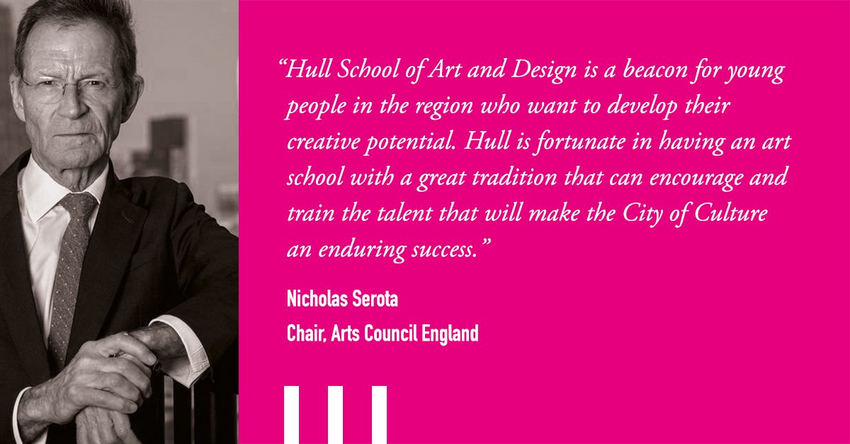 HSADHull's tweet photo. Great quote from Nicholas Serota, Chair of @ace_national, that's given us the @FridayFeeling.
“Hull School of Art and Design is a beacon for young people in the region who want to develop their creative potential." Read more at https://t.co/iDhkyB3Urw 🙌🏻
#DareToBeDifferent https://t.co/slyTrrq2mF