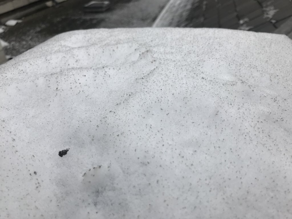 TonyJuniper's tweet photo. Snow has been lying on the ground in London for three days now. The black carbon on top of it says a great deal about the air quality in this city. Zoom in to the photo (taken just now away from a main road at Somerset House) to see what Londoners are breathing #airpollution https://t.co/mcUUCxeaqO