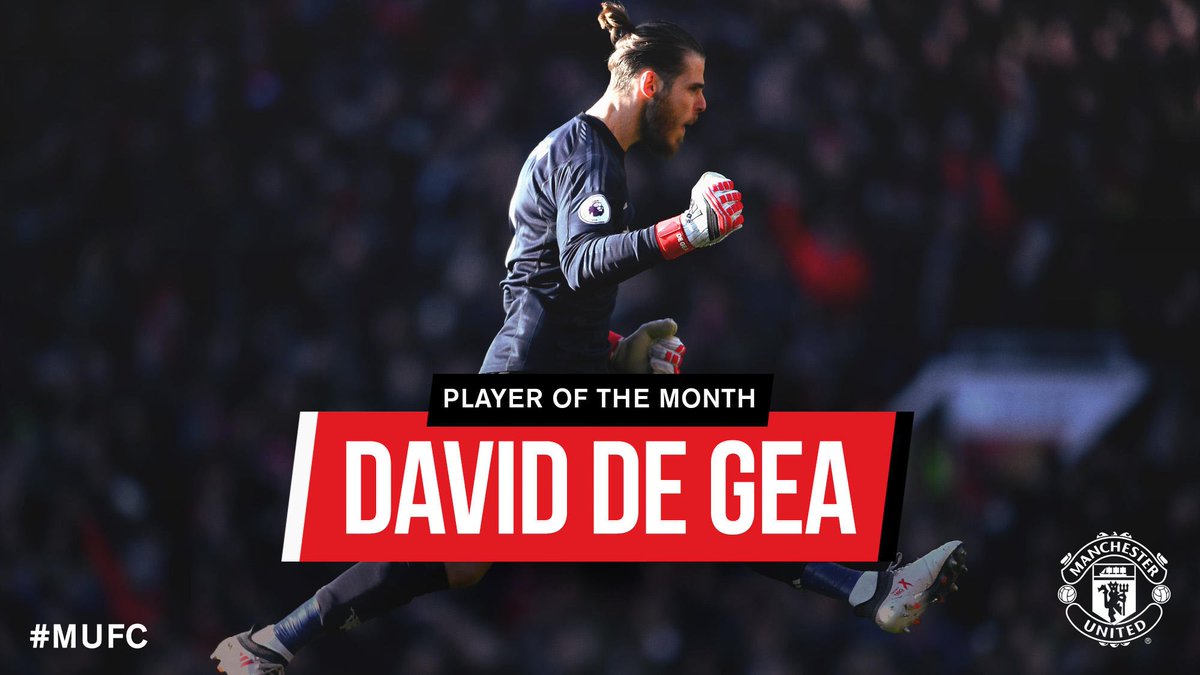 🇪🇸 El mejor. 🏴󠁧󠁢󠁥󠁮󠁧󠁿 The best. Say hello to February's #MUFC Player of the Month: @D_DeGea! 🥇
