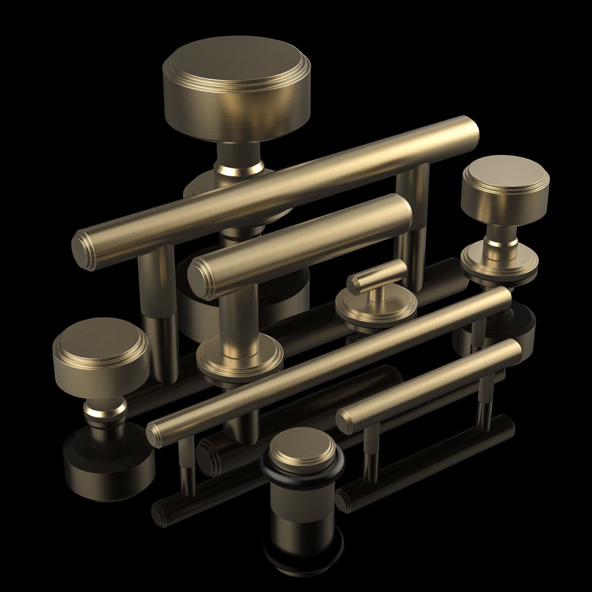 Our remarkable Ginglain Family pictured in Brushed Brass #interiordesign