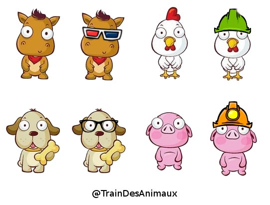 TrainDesAnimaux's tweet photo. Pour que les enfants puissent s'identifier sur l'application, ils auront la possibilité de s'associer à un avatar. Nous en avons déjà créé plus d'une quarantaine, qu'en pensez-vous ? :) #LPDAWIN #edtech https://t.co/PcmPHA3jAf