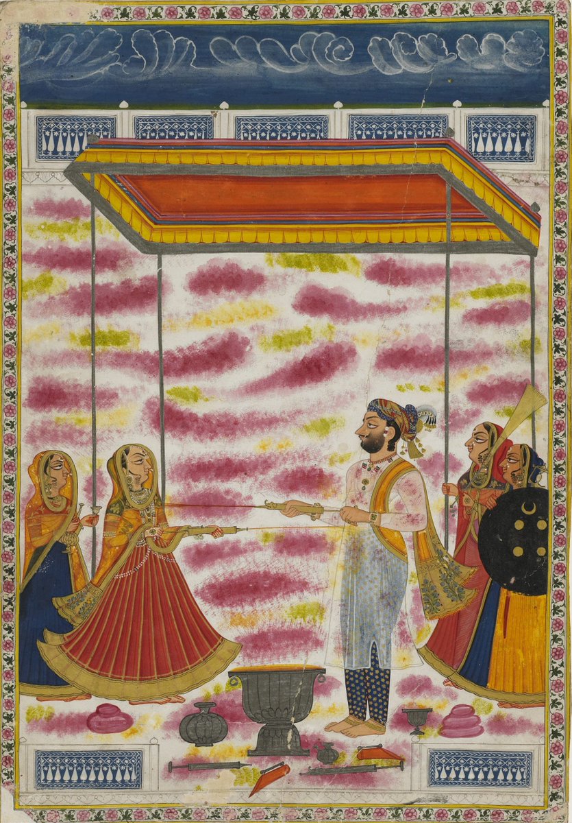 britishmuseum's tweet photo. Happy #Holi to those celebrating the festival of colours today. 🎉

The Hindu festival of Holi is a colourful and vibrant celebration of the arrival of spring. These paintings from the 18th and 19th centuries show festivities including throwing coloured powder and water https://t.co/Og4Z6w84oH