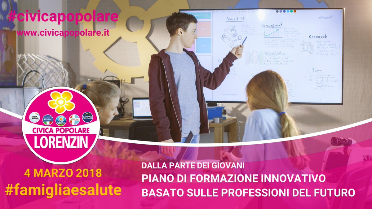 NICODASCOLA's tweet photo. Affrontare con competenza e preparazione il #futuro è possibile. Il piano di formazione innovativo è uno strumento che aiuta i #giovani ad affrontare senza paure le sfide e i cambiamenti. 

#4marzo
Il programma #famiglieesalute di #civicapopolare: https://t.co/trDhYdFJrD https://t.co/2tp60h7iNH