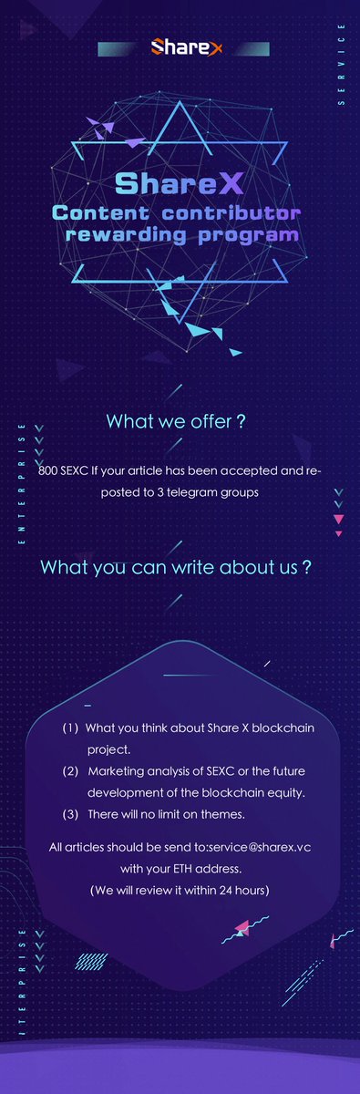 sharex_vc's tweet image. For better explain our Share X blockchain projects we are now doing a huge SECX giving away!10 lucky RT will win 500 SEXC! #Giveaway #token  #airdrop

To enter:
1. Like this post
2.Follow this account 
3.RT this event
4.Comment ETH address

Our White paper:sharex.vc/pdf.html?file=…