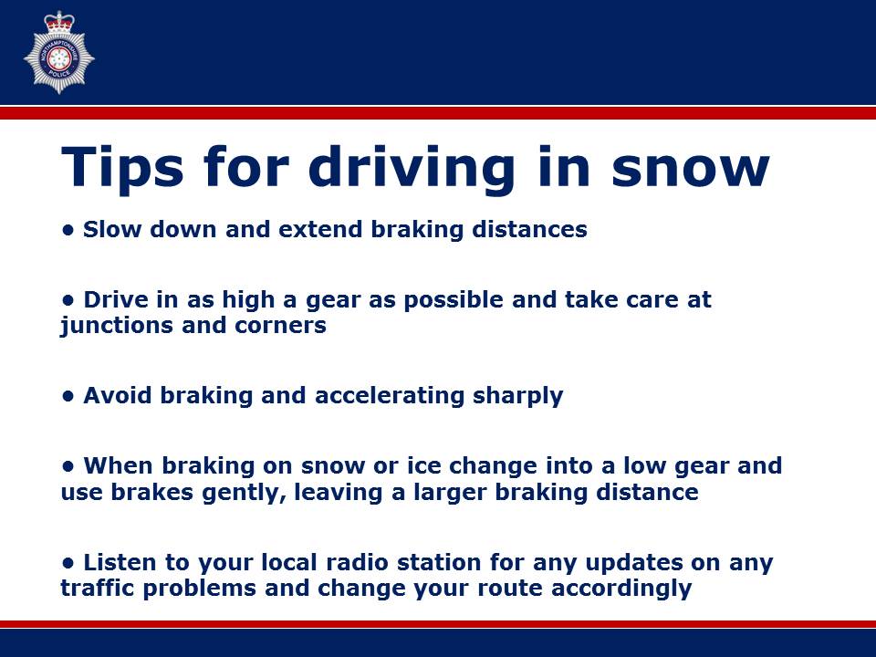 The A361, from Charwelton to Byfield, is currently closed due to snow. Conditions on other roads in the area are also likely to be difficult so please take care and consider if your journey is necessary. If you do travel, please heed our advice for driving in snowy conditions.