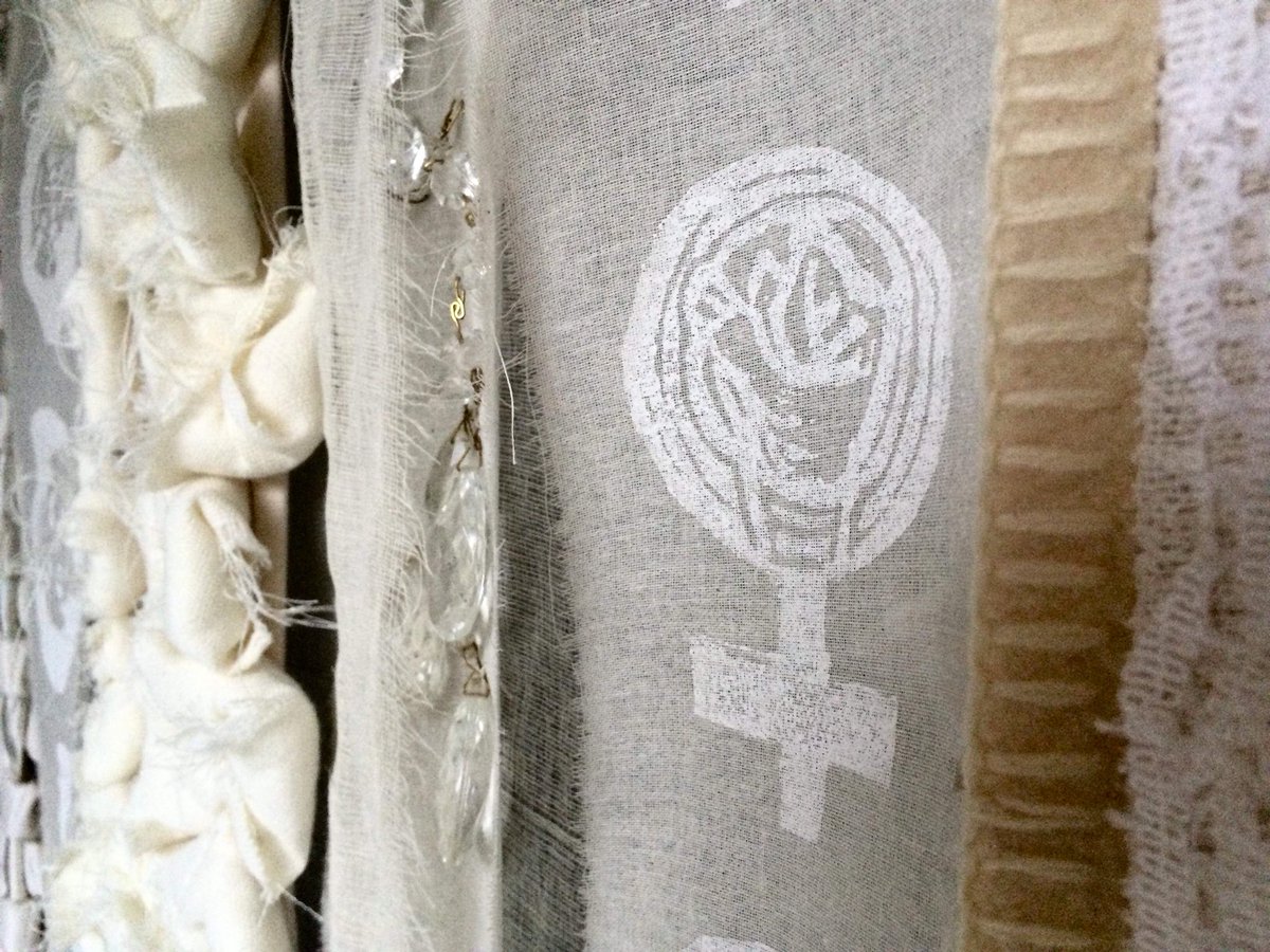 ArtistWyllie's tweet photo. Detail of @wyllieohagan Whitework Women Shine Through #party &amp; #celebrate #London #WomensHistoryMonth #Event  with us #artistsontwitter @espaciogallery https://t.co/g5BgceR3tX and @womensart1 @artists_pool https://t.co/gVb9uY5IKO