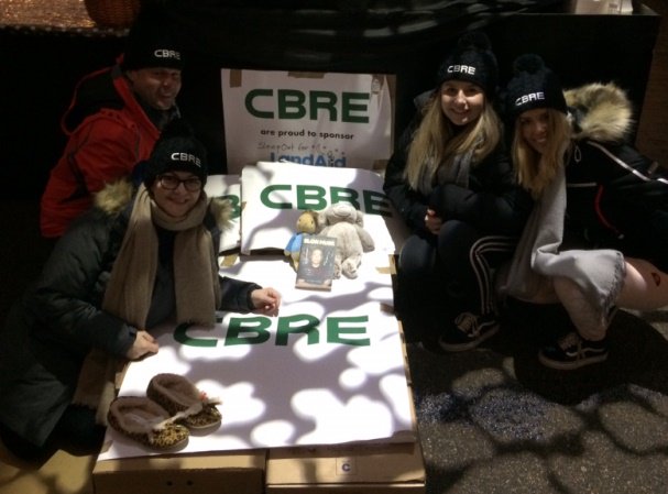 Amazing effort by our 12-strong <a href="/CBRE/">CBRE</a> team taking part in the #LandAidSleepOut last night in bitter temperatures to raise awareness of youth homelessness &amp; fundraising £17,000 in support of <a href="/LandAid/">LandAid</a>!