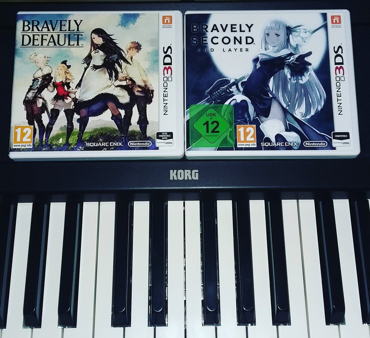 VGMusicExplorer's tweet photo. Time to record. 🎹😊 #bravelydefault #bravelysecond #piano #vgme #Nintendo3DS #korg #squareenix https://t.co/Y6eC24kEJh