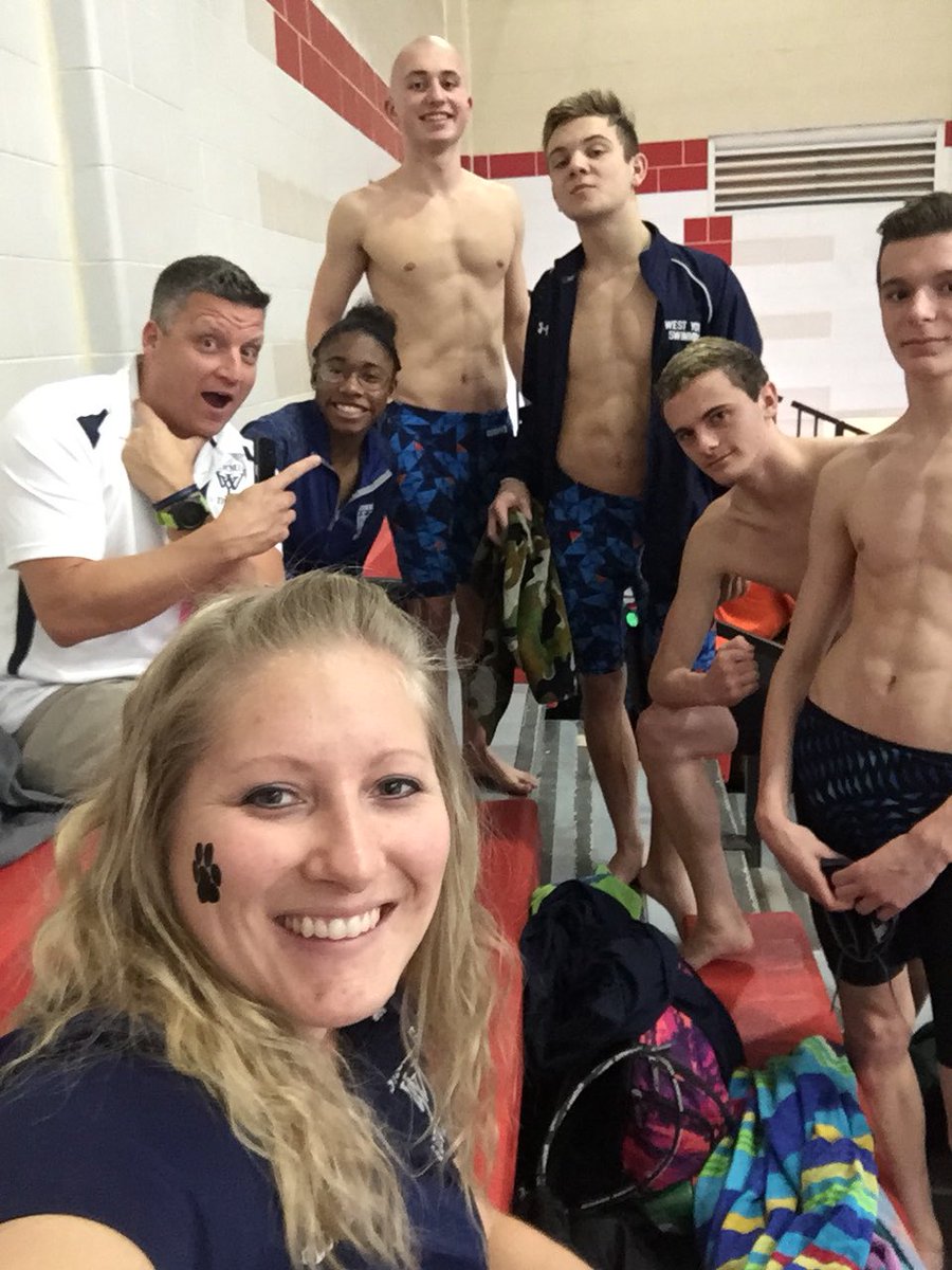 We are ready for the boys warm ups to start! Good luck today at Districts! #wyasd #wyasdpride <a href="/WYSwimDive/">WY Swim and Dive</a>
