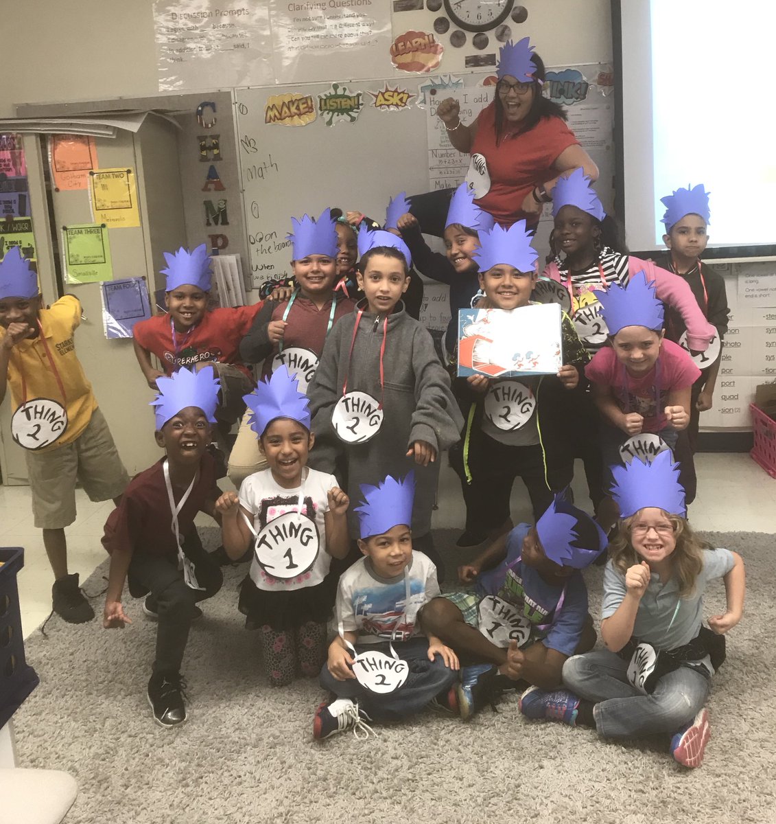 schoolwithliz's tweet photo. Out of the box came thing one and thing two. We love literacy! We love guest readers even more! @EISElemKoalas https://t.co/K54nB5dVPn