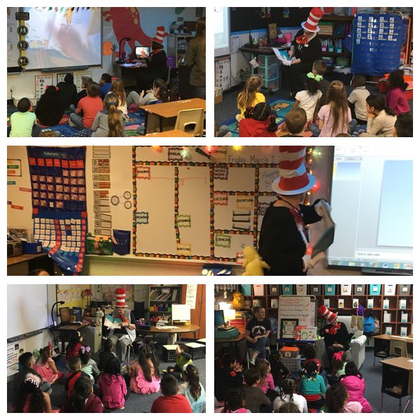 library_wsms's tweet image. Celebrating Read Across America with some very special visitors! @BoydBlackhawks