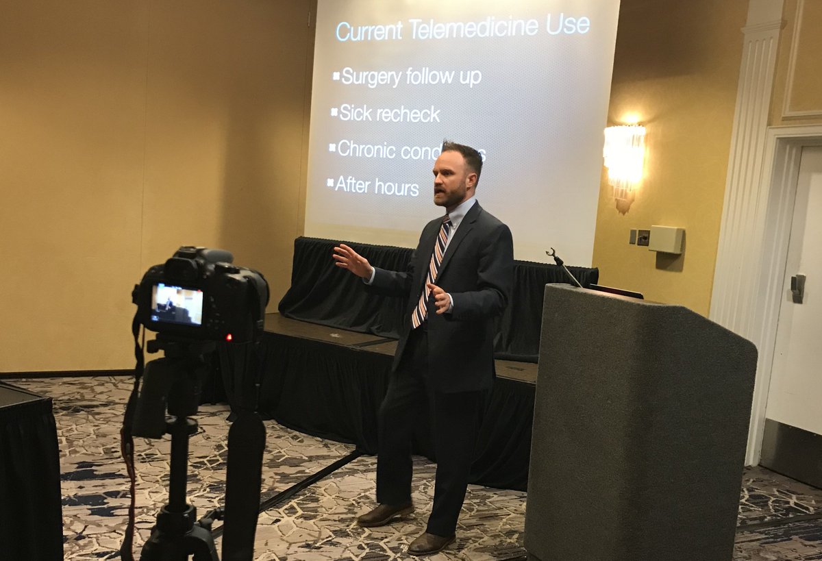 Medici_app's tweet photo. Tremendous insights today from Dr. Aaron Smiley at the @IVMA1 conference today on how he has integrated #Telemedicine into his practice and what the future holds for this technology. #invma #135annualmeeting https://t.co/0WomB52vIe