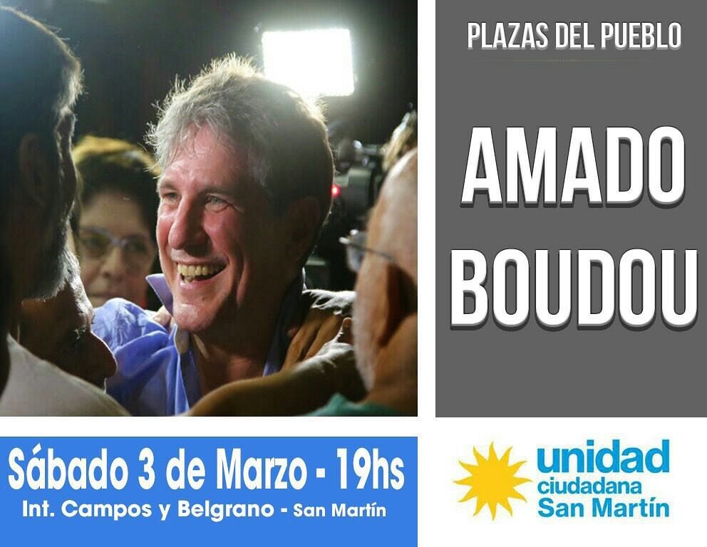 La_CamporaSM's tweet photo. #Mañana Sabado 3/3 a las 19 hs. Volvemos con las #PlazasDelPueblo (Belgrano e Intendente Campos) en donde recibiremos al Compañero @BoudouAmado cada día #MasAmado #AmadoEnSanMartin https://t.co/ON8ohB1YJC
