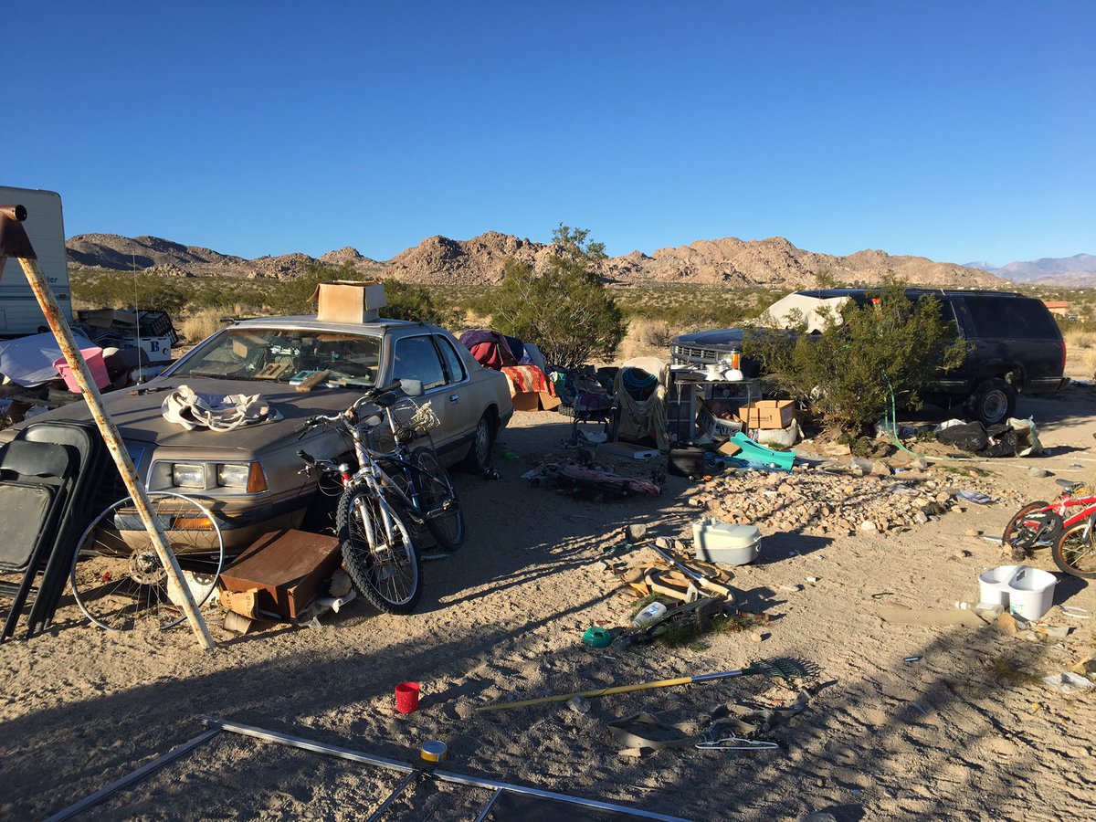 colin_atagi's tweet photo. The 3 Joshua Tree kids lived in an area similar to a homeless camp or dumping ground. There are 6 abandoned vehicles @MyDesert https://t.co/Nobe9GRHNW