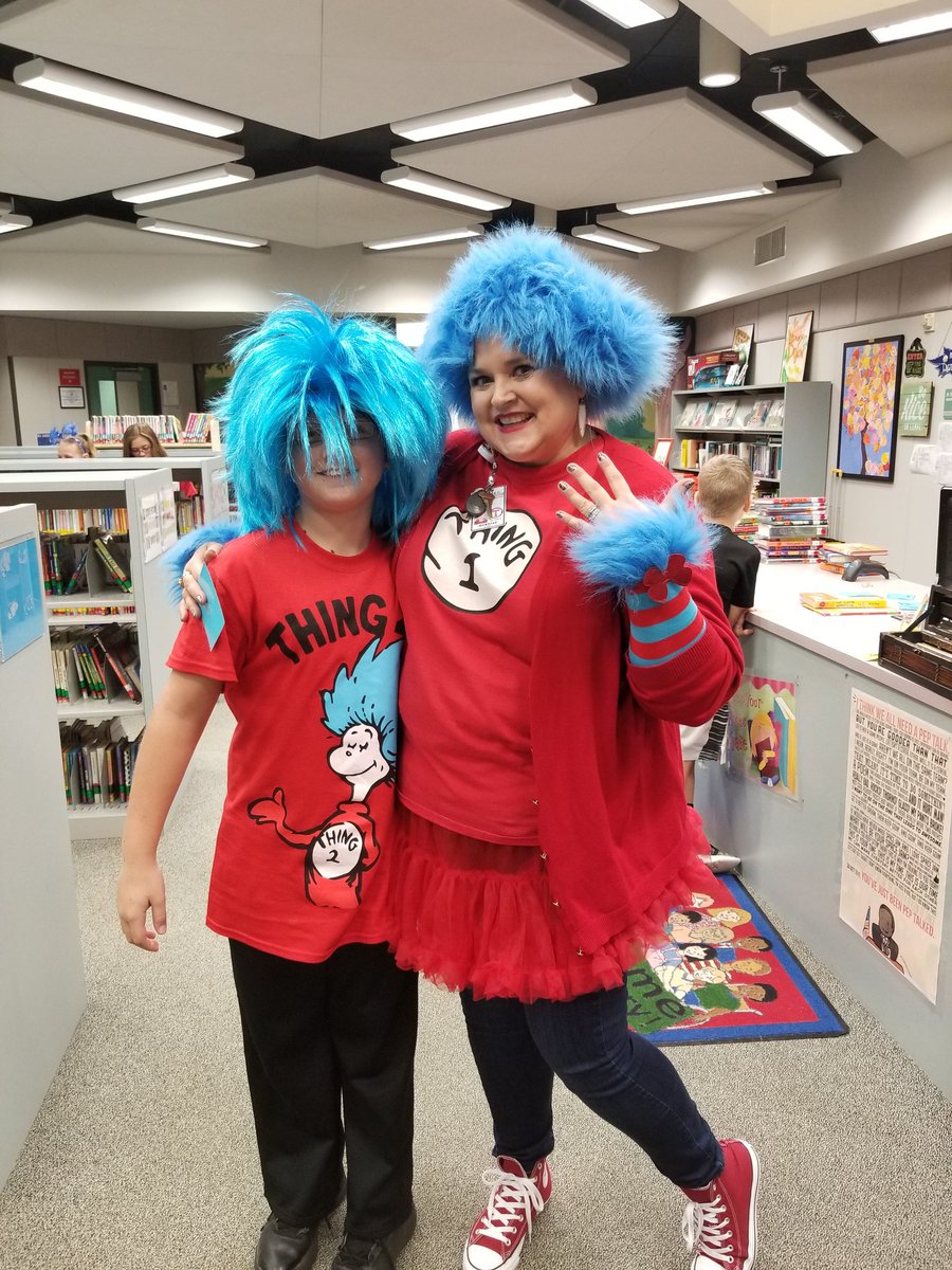 dtidwell's tweet photo. Celebrating Dr. Suess's birthday at WCES Library!  @TISD_Libraries https://t.co/KvhNxPMCLi
