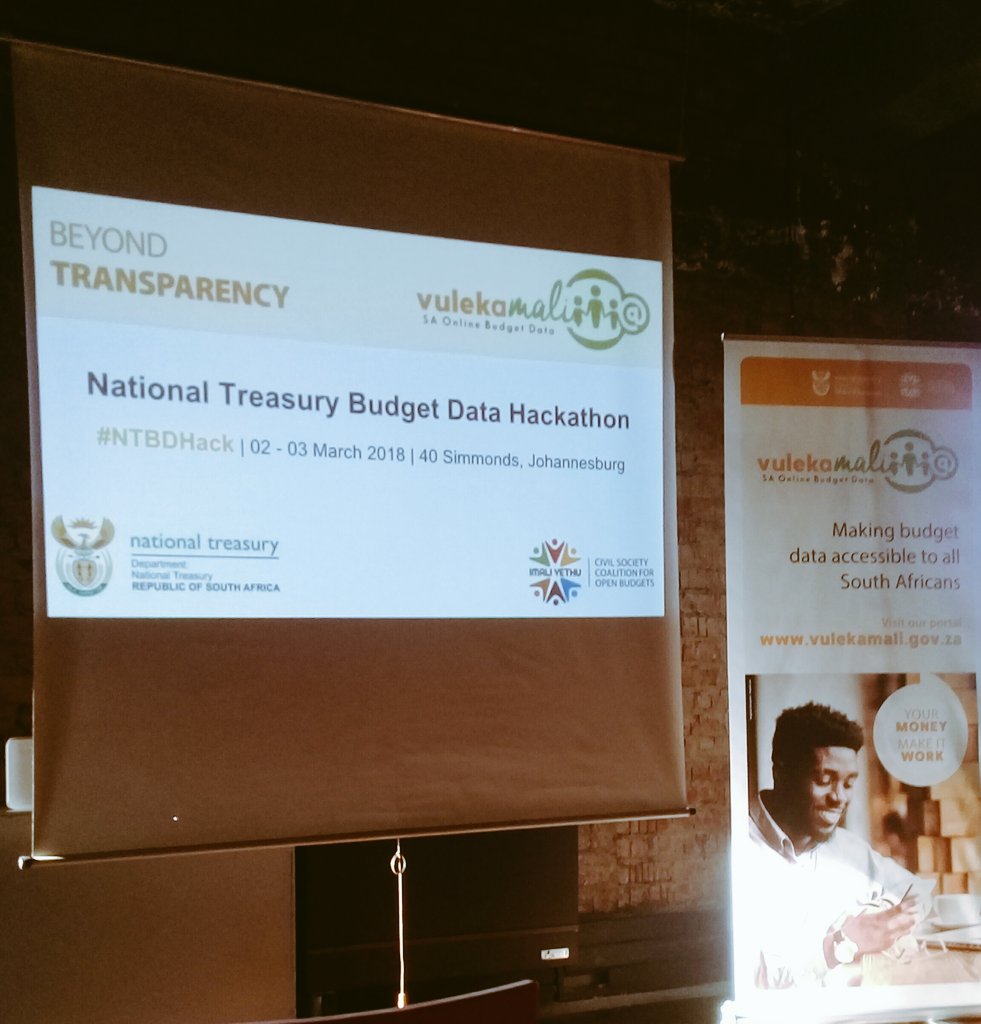 Geekulcha's tweet photo. National Treasury Budget Data Hackathon is about to begin. We're in 30Simmonds , Johannesburg #NTBDHack https://t.co/AwjRnS7hy2