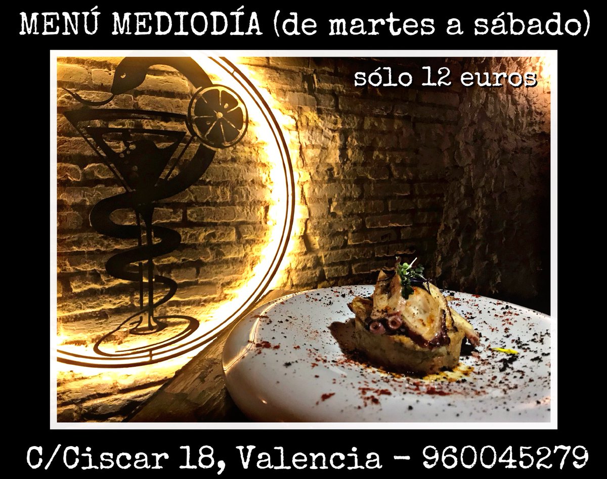 apothekevlc's tweet photo. 🍽PRUEBA NUESTROS MENÚS DE MEDIODÍA❤️ https://t.co/JsmoXJOb6r