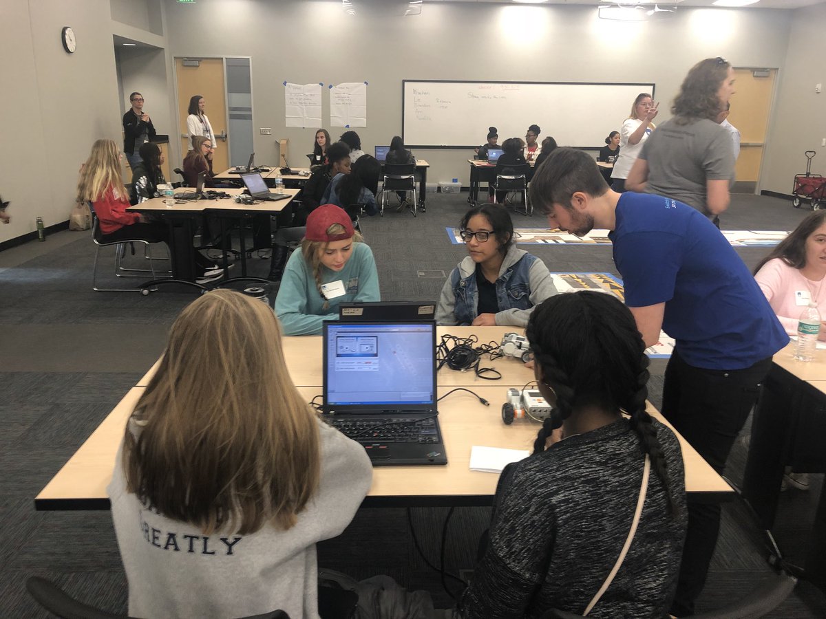 ChanelSidbury's tweet photo. WAM (Women and Mathematics) mentor group has DPS 8th grade girls assembling robots @NetApp FYI- DPS believes Girls can do ANYTHING! #STEMgirls #dpsSecMath @DurhamPublicSch @pmubenga https://t.co/qdwdUFPJbN