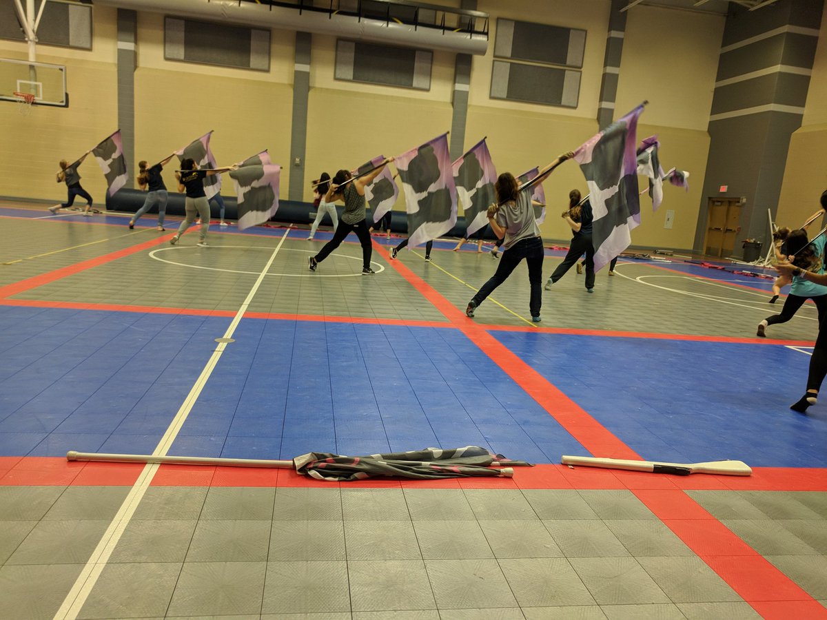 CyRanchBand's tweet photo. The Guard getting ready for their TCGC competition a Katy High School tomorrow! Come see them at 8:37pm, they will steal your 💓! #XOXO #letsgoguard https://t.co/ZfbjlGWkSA