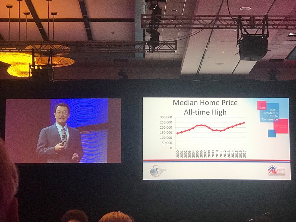 NAR Chief Economist Dr. Lawrence Yun gives an economic update at the RPAC President Circle Conference. Things are looking quite good for homeownership in 2018 and beyond. 
#RPACPCConf