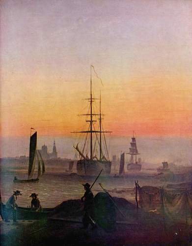 Ships at the port of Greifswald #casparfriedrich #arthistory
