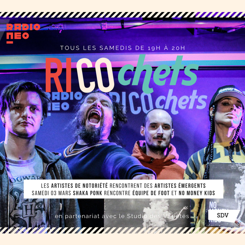 Radio_NEO's tweet photo. 🎤 Ce soir retrouvez Ricochets !
La rencontre entre @TWIT4SHKPNK et 2 artistes émergents #EquipeDeFoot et @NoMoneyKids ! avec le @studiodvarietes
⏰ rendez-vous à 19h
📻 en FM : Paris 95.2, Toulouse 94.8, Bourges 100.0
💻 ou sur le player du site https://t.co/ZSEDyUyXZu https://t.co/IMo4Mrpwla
