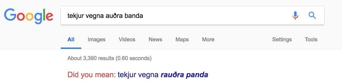 Nei google, ég er ekki að leita að tekjumöguleikum með rauðar pöndur 😂😂 #stef #höfundaréttur