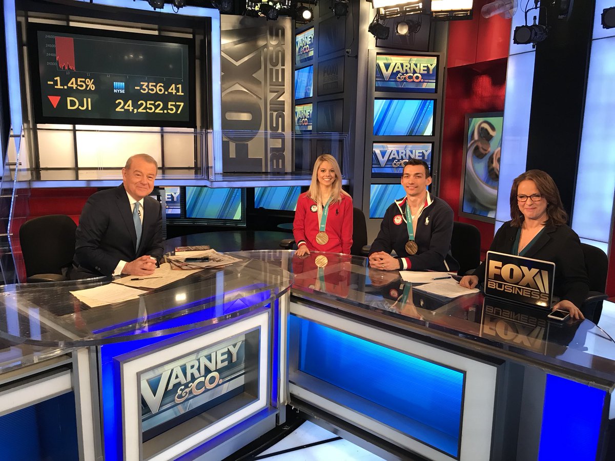 dougeldridge's tweet image. .@Scimeca_Knierim joined @Varneyco on @FoxBusiness to recap the #Olympics2018, their marriage, their medals &amp;amp; their plans for the future.

Thanks for having us, Varney!

#TeamAKCK #USA