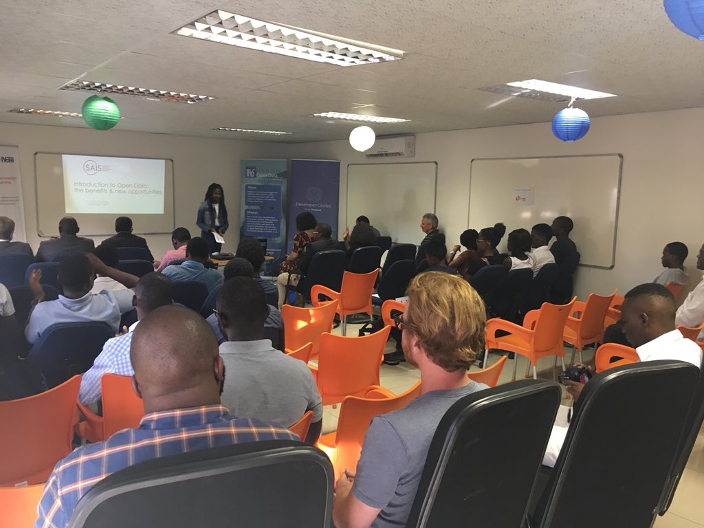 iamnaambo's tweet photo. @NUST vice-chancellor Prof . Tjivikua giving the welcoming remarks @ the #OpenDataHackNam18
#OpenDataHack2018
#OpenDataHack18
#RoadSafety #OpenData #Hackathon #Namibia @lamechthinkbig @naatwilwe @Stancia_Shipepe @AniciaP https://t.co/Ci2k8c4XEF