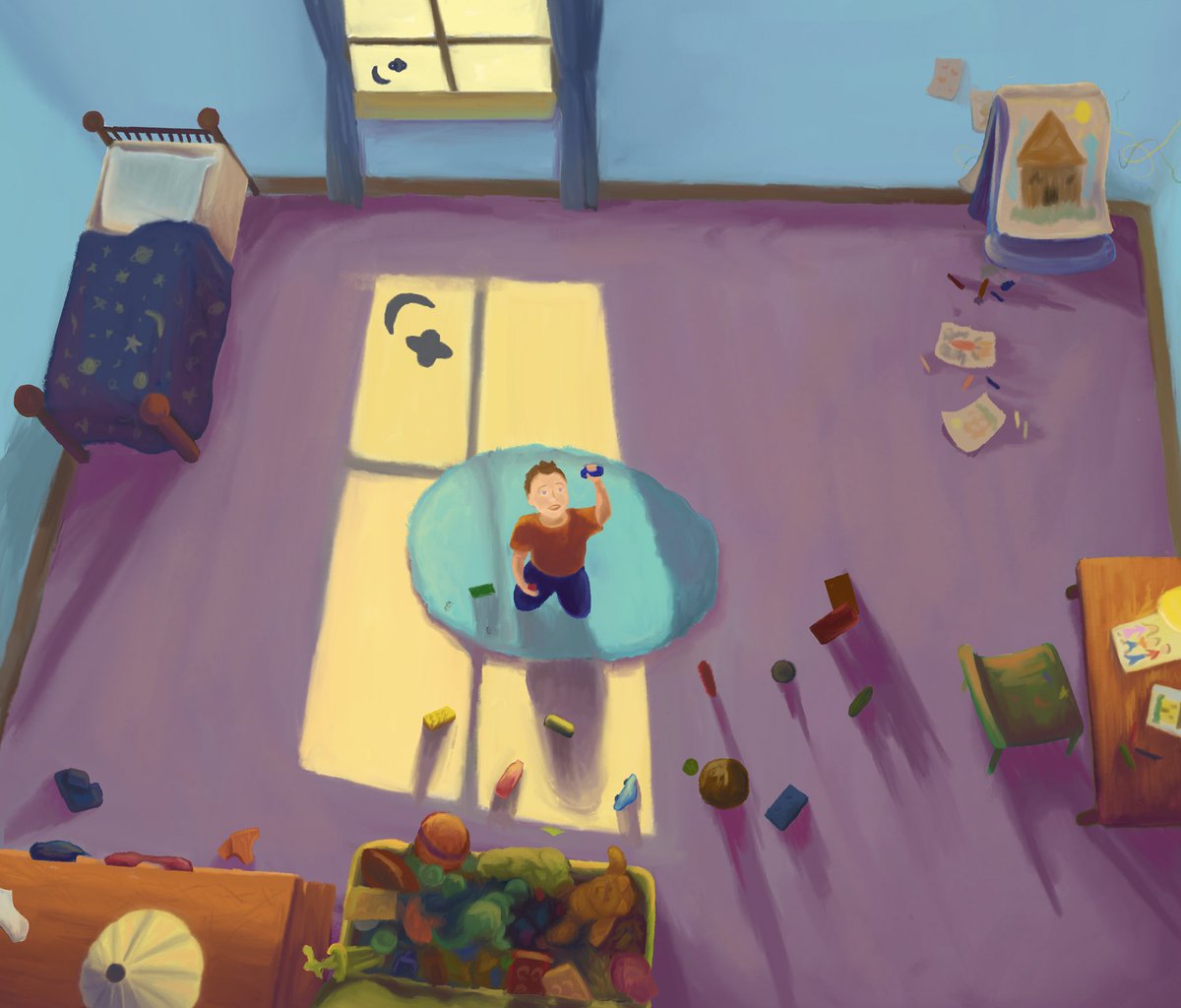 cd_illustrate's tweet photo. Illustration of a little kid’s room #concept #art #layoutdesign #perspective #shadows #light https://t.co/1t95jCPYWW