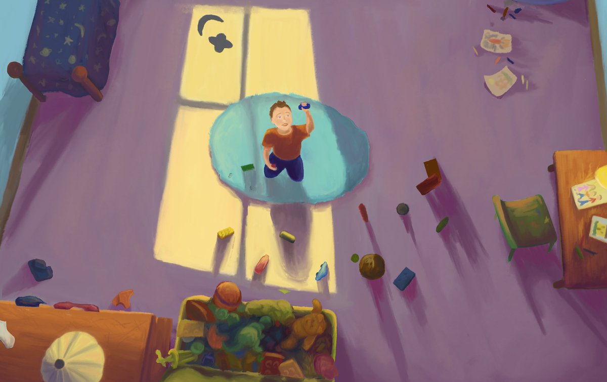 cd_illustrate's tweet photo. Illustration of a little kid’s room #concept #art #layoutdesign #perspective #shadows #light https://t.co/1t95jCPYWW