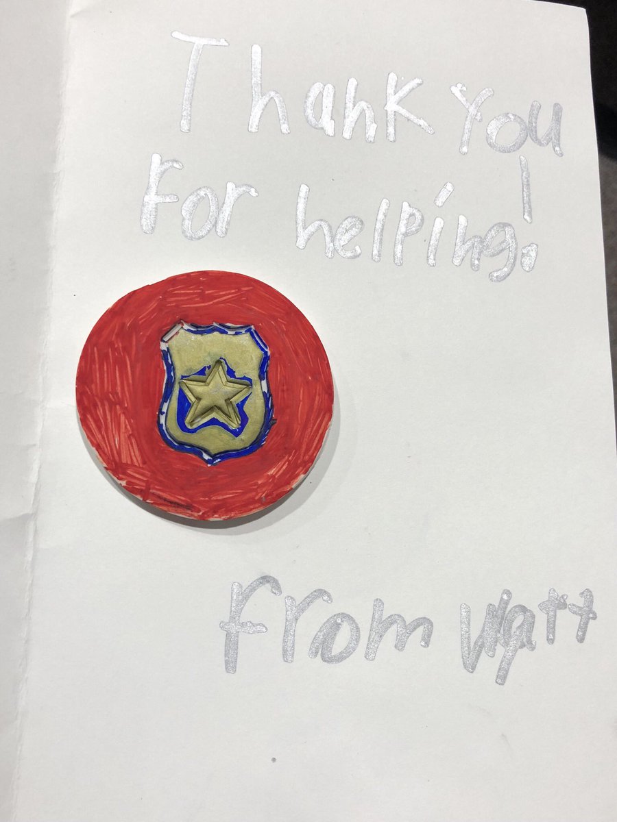 CptJensen's tweet photo. I was awarded a challenge coin made by a student at Heritage Elementary School in recognition of their Back the Blue event. It will be the most cherished in my collection! https://t.co/b6GwWeRtux