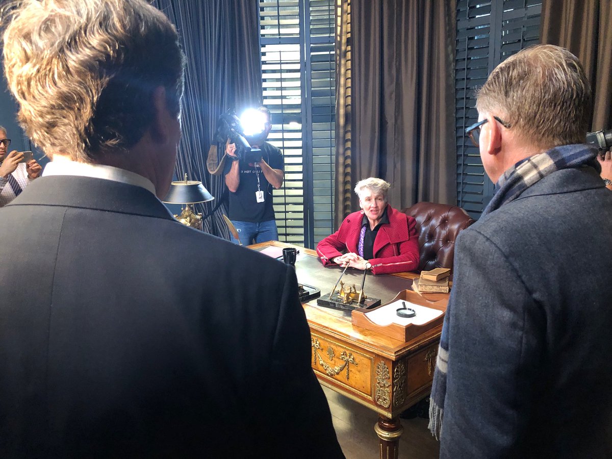 JohnTory's tweet photo. Checking out the set of the award-winning show, The Handmaid's Tale, at Cinespace in Etobicoke. The Shape of Water – which is up for 13 Oscars this Sunday - was also filmed in this studio. #Oscars https://t.co/5N3HzxJpmm