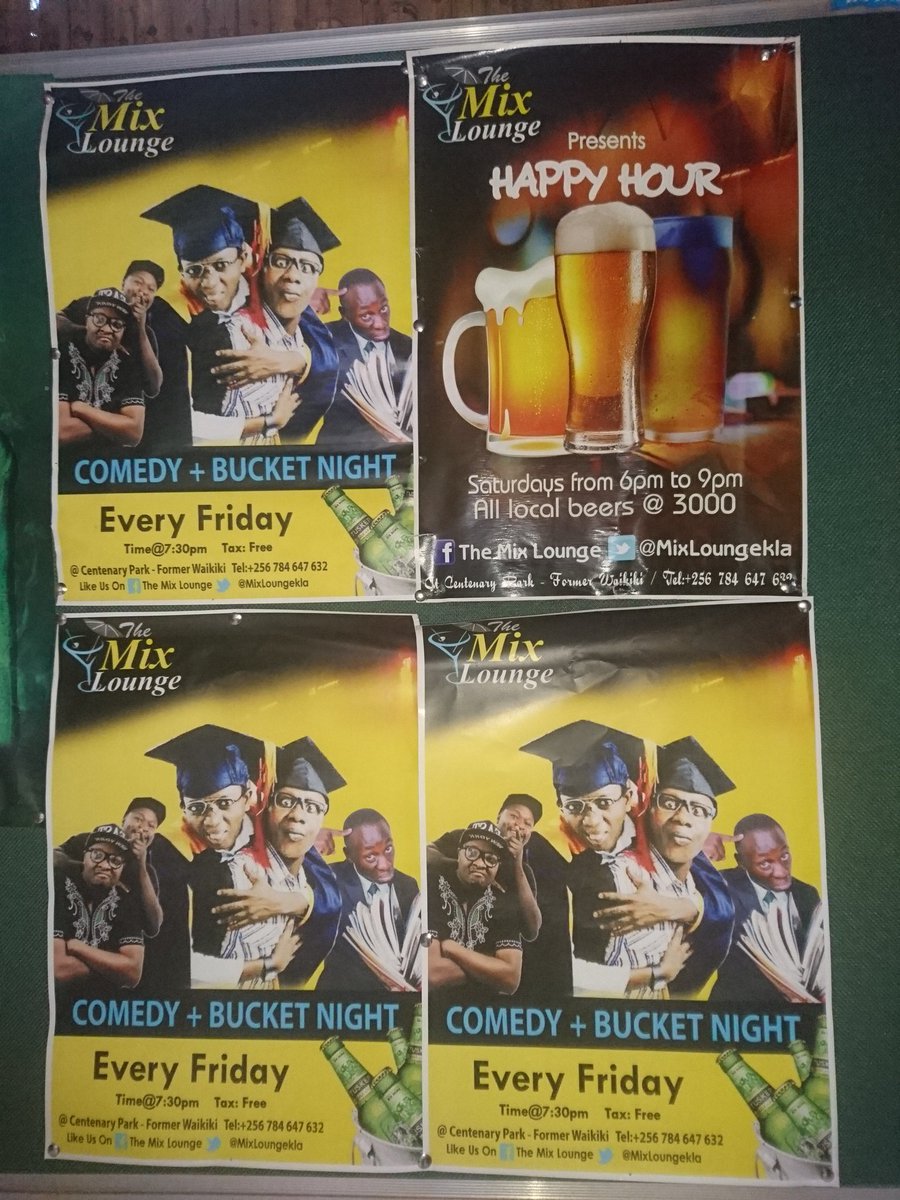MixLoungeKla's tweet photo. The Evening is about to get chill-laughing with the Craziest Team in Town.  Don't forget we have a Bucket Night on as Well. Show Time: 08:30PM #ComedyNight #BucketNight https://t.co/NTGxkfVVV1