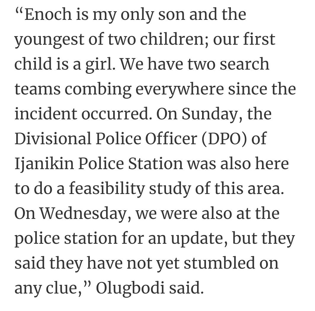 d_problemsolver's tweet photo. 📣📣MISSING CHILD!!!📣📣
3-year-old Enoch Olugbogi was last seen with a fair lady who looked mentally deranged.

Location ➡ Ijakin Lagos
Last seen ➡ Last Saturday

Kindly RT🙏 https://t.co/fBBQBT7R7Q