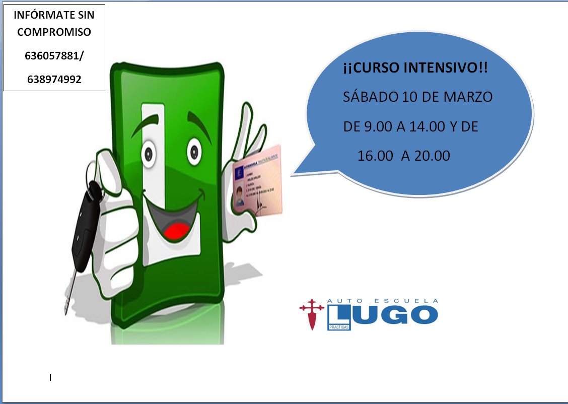 ¡¡¡¡POR FIN LLEGÓ NUESTRO INTENSIVO!!!!! 🙌🙌🙌🙌🙌👏👏
¡¡¡SI QUIERES APROBAR EL TEÓRICO EN UN DIA NO DUDES EN APROVECHAR ESTA OPORTUNIDAD!!!!!!😊
¡¡INFÓRMATE SIN COMPROMISO!!
638974992/636057881